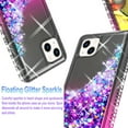 thumbnail image 3 of iPhone 13 Case, [Not Fit for iPhone 13 Mini/Pro/Pro Max], Liquid Floating Glitter Quicksand Bling with Spot Diamond Cover - Black/Pink, 3 of 5