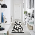 thumbnail image 5 of Black and White Leopard Prints Bedroom Runner Rug 2'x 6' Non Slip Carpet Indoor Home Area Rug Living Room, 5 of 8