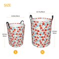 thumbnail image 3 of Rateoe Strawberries Pattern Round Laundry Hamper Basket, Tall Hamper Basket for Blanket Storage, Nursery Clothes Hamper for Laundry in Bedroom and College Dorm-Medium, 3 of 6