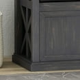 thumbnail image 3 of Noble House Tessa Modern Acacia Wood Storage Bench with Cushion, Sandblast Dark Gray, Black, 3 of 8