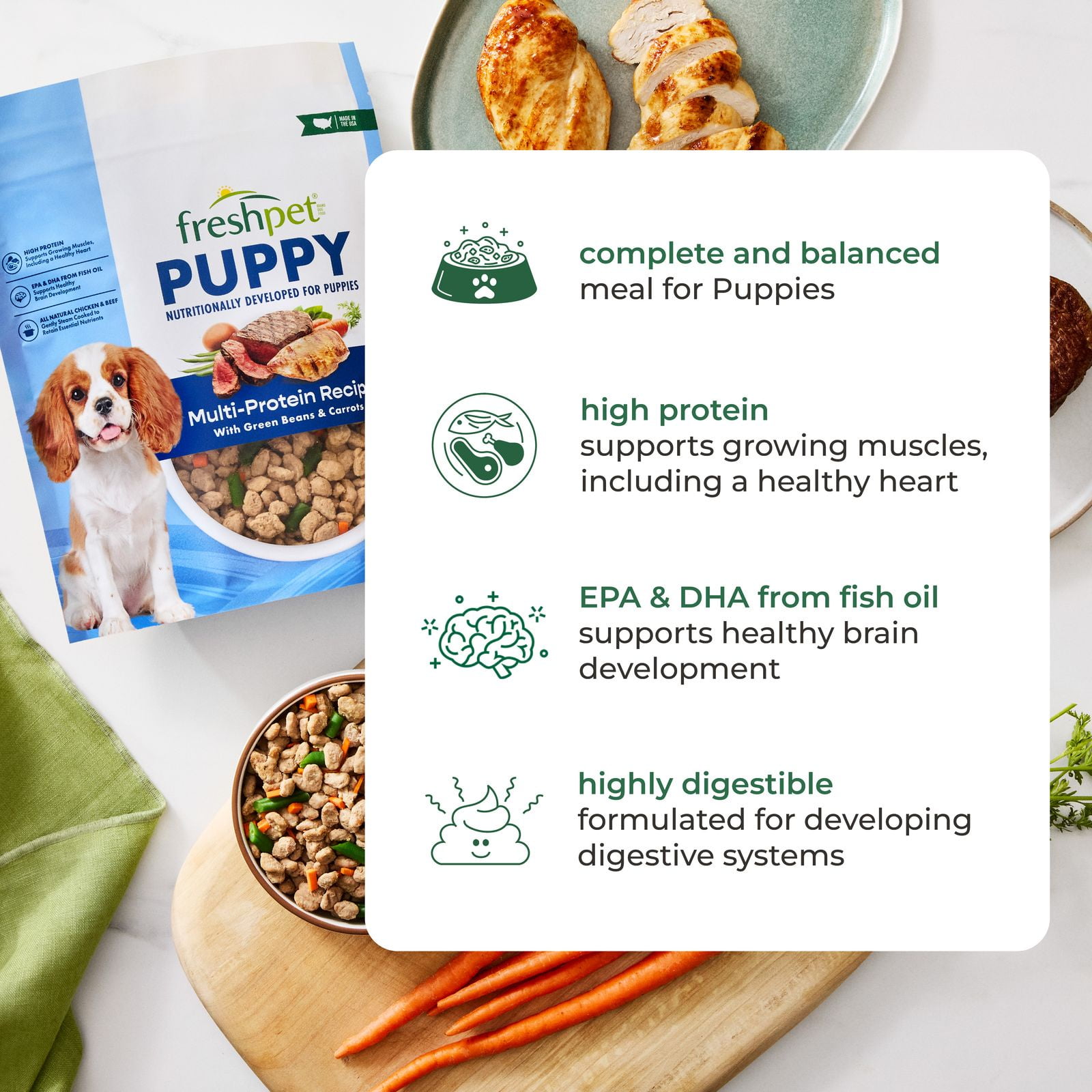 Freshpet Fresh Puppy Food, Fresh Multi-Protein Recipe, 1.75lb