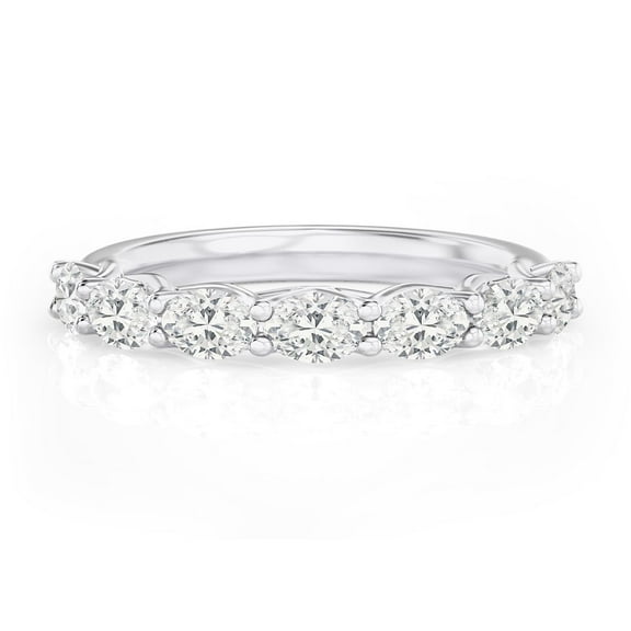 DIAMOND CLUB 7/5 Carat Lab Grown Diamond Oval Wedding Bands Ring 14K White Gold (VS1, F Color), Wedding Band Style Ring