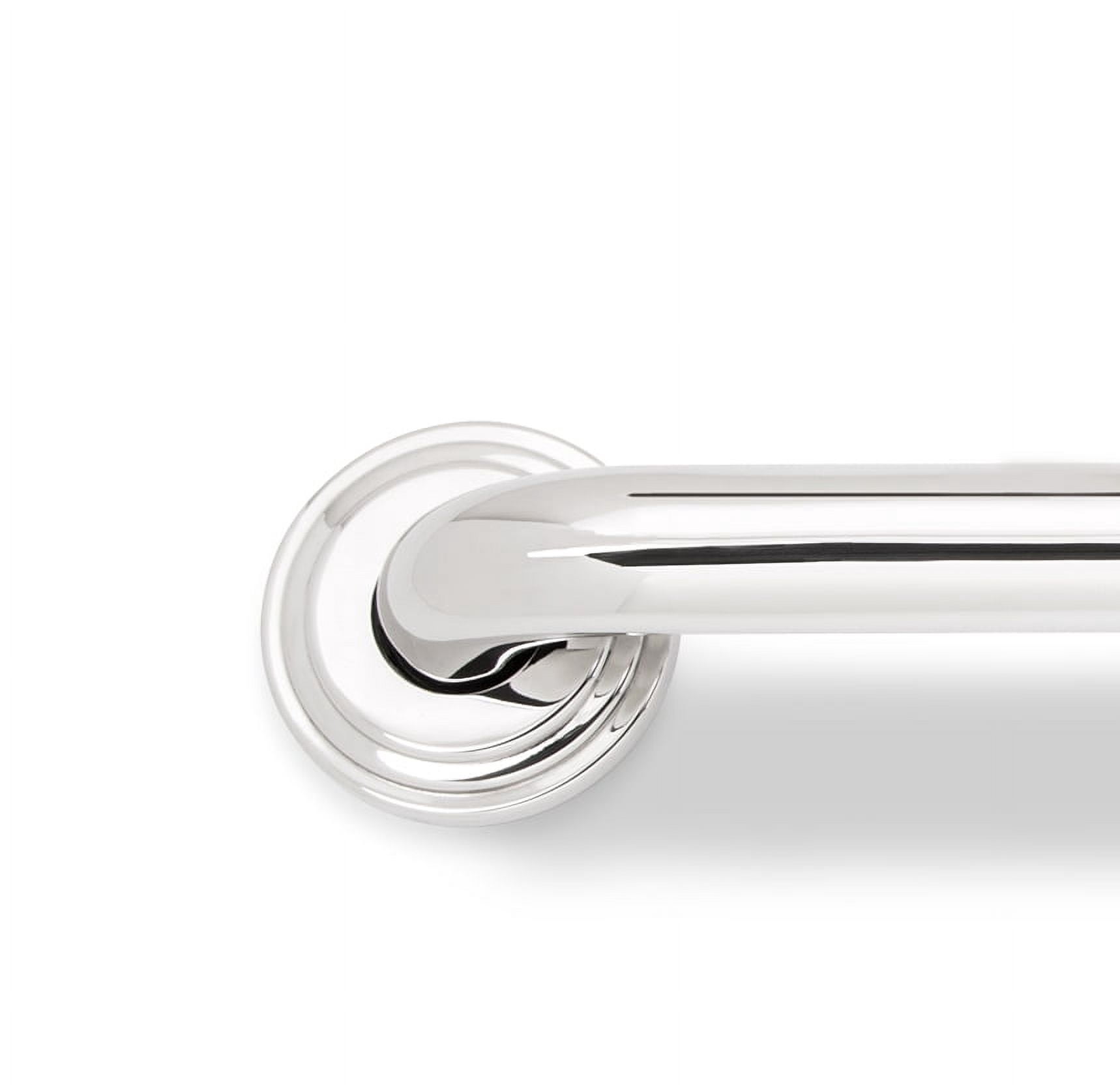 Keeney 901PS-DF1 1.25 x 16 in. Polished Stainless Steel Grab Bar with Designer Flange