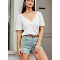 thumbnail image 3 of Women Large V-Neck Short Sleeve Bottoming Shirt, 3 of 7