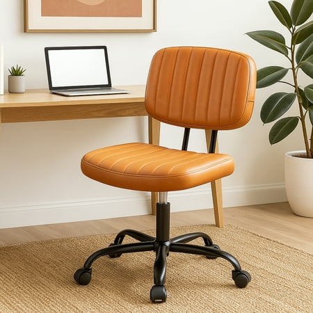 armless office desk chair pu product