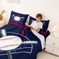 thumbnail image 3 of Erosebridal Est Baseball Sleep Bed Sheets for Kids, Navy Red Game King Sheets, 4pcs, 3 of 5