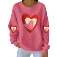 thumbnail image 2 of Vetsdori Valentine Sweatshirts for Women Pullover Spring Shirts Valentine's Days Crew Neck, Love Heart Loose Womens Sweatshirts, 2 of 4