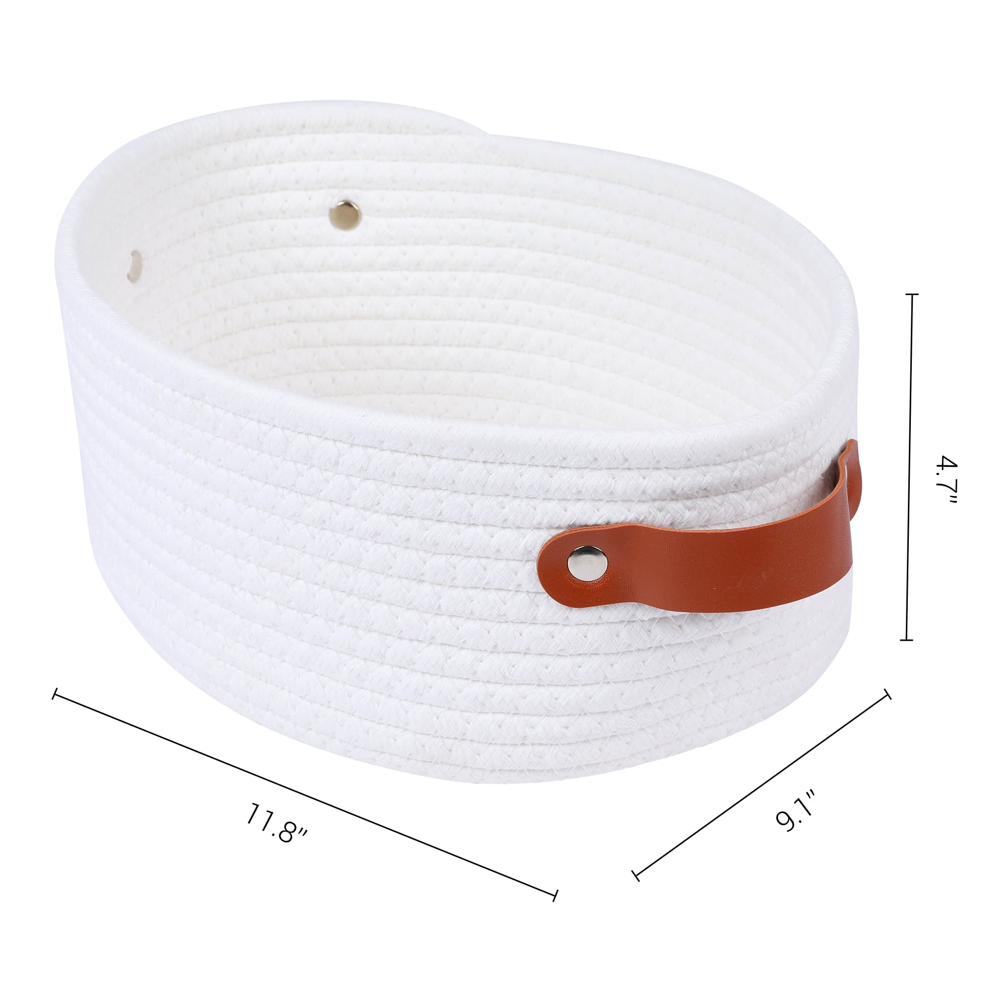 Unique Bargains 3Pcs Woven Storage Basket White 11.8*9.1*4.7in