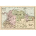 thumbnail image 2 of Cram 18x13 Gold Ornate Wood Framed with Double Matting Museum Art Print Titled - South America Venezuela Ecuador Guiana Colombia, 2 of 4