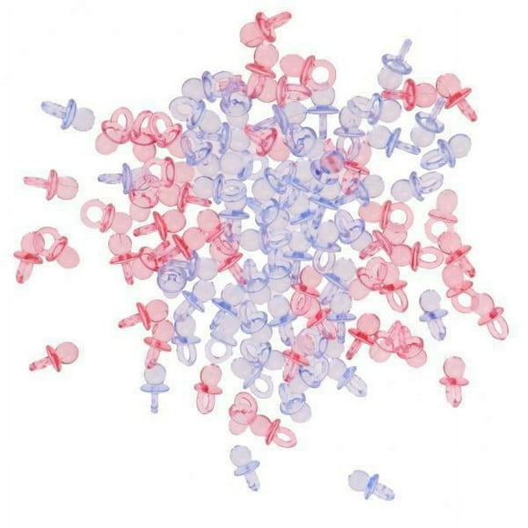 Siruishop 3x100pcs Mini Pacifier Charms Game Prizes Gifts Baby Shower Favor Pink Blue 3 Pcs