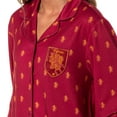 thumbnail image 3 of Harry Potter Women's Gryffindor Allover Lion Design Classic Pajamas Button-Up Top and Pants Lounge Sleep Set, 3 of 7