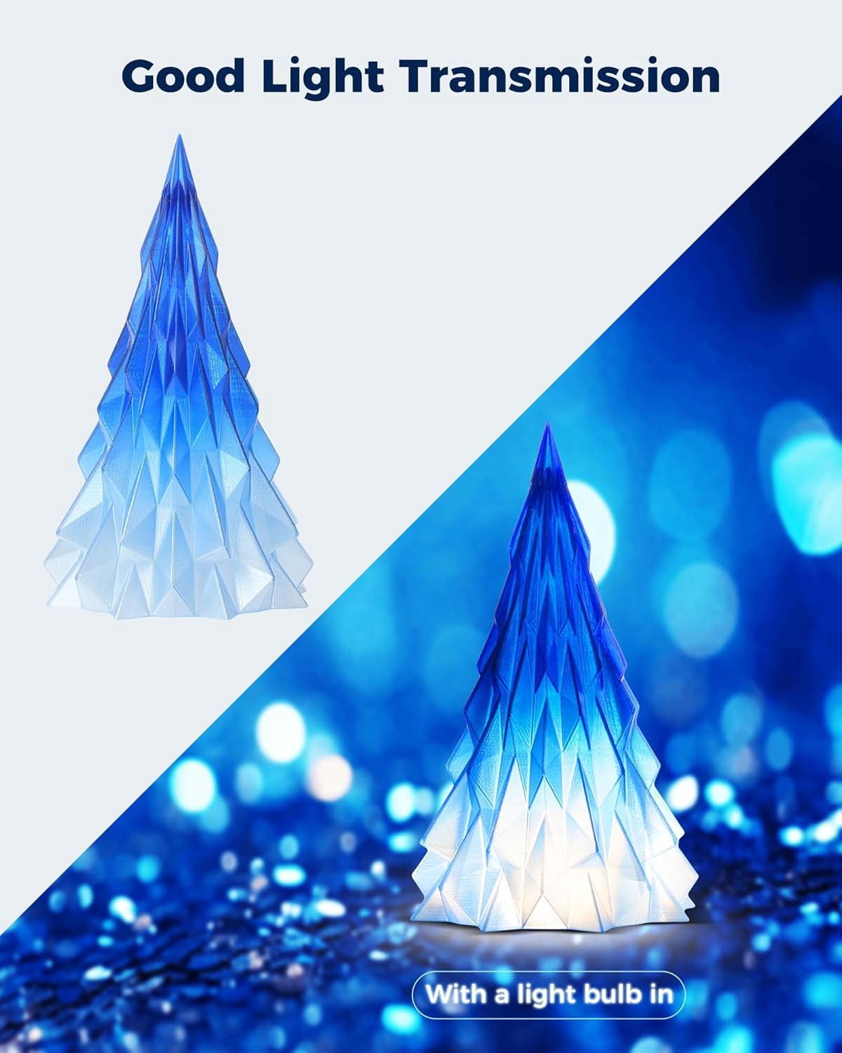 3D Printer PETG Filament 1.75mm, Gradient Multicolors Filaments Material, 1kg (2.2lbs), Dimensional Accuracy +/- 0.03 mm, Fit Most FDM Printer, Blue