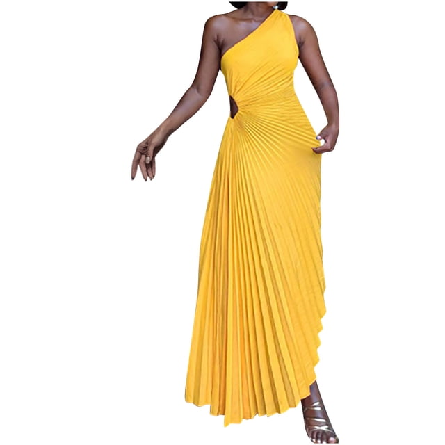 Birdeem Robe Mini Ajustée Sans Manches à Manches Courtes Imprimée pour Femmes, Confortable, Épaule Unique, Tunique Pliée