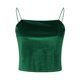 thumbnail image 5 of Gibobby Camiseta sin mangas pequeña Retro de estilo corto de terciopelo para mujer(Verde,XG), 5 of 5