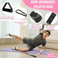 thumbnail image 5 of Pilates Bar Kit with Resistance Bands, Exercise Fitness Equipment for Women & Men, Home Gym Workouts Stainless Steel Stick Squat Yoga Pilates Flexbands Kit for Full Body Shaping（180lb）Pink, 5 of 9