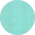 thumbnail image 1 of Ahgly Company Indoor Round Oriental Light Blue Modern Area Rugs, 5' Round, 1 of 4