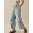 thumbnail image 4 of Yunliwuli Women Wide Leg Jeans, High Waist Tasseled Loose Trousers with Pockets Streetwear, 4 of 7