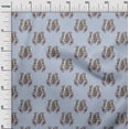 thumbnail image 2 of oneOone Cotton Poplin Fabric Leaves|Floral & Peacock Block Decor Fabric Printed BTY 56 Inch Wide, 2 of 4