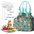 thumbnail image 4 of BoxerDog and Floral Drawstring Lunch Bag Women - Drawstring Lunch Bag Insulated for Work Office - Stain-Resistant Large Lunchbags for Women with Multi-Pockets, 4 of 6