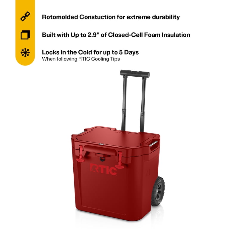 RTIC 45 QT Ultra-Tough Wheeled Hard-Sided Ice Chest Cooler, Fits
