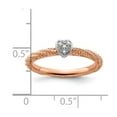 thumbnail image 6 of Sterling Silver Diamond Stackable Expressions Rose Gold Plated Heart Ring, 6 of 7
