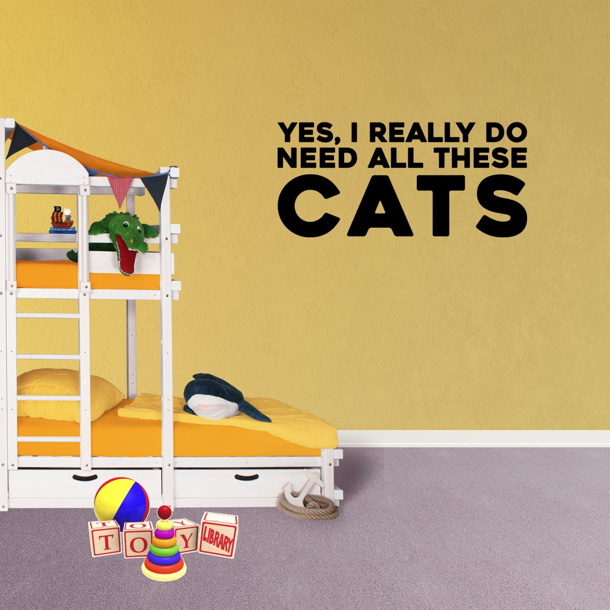 Empresal Yes I Really Do Need All These Cats Vinyl Sticker Decor Sticker Sign Black 28'Hx13'W XJ129