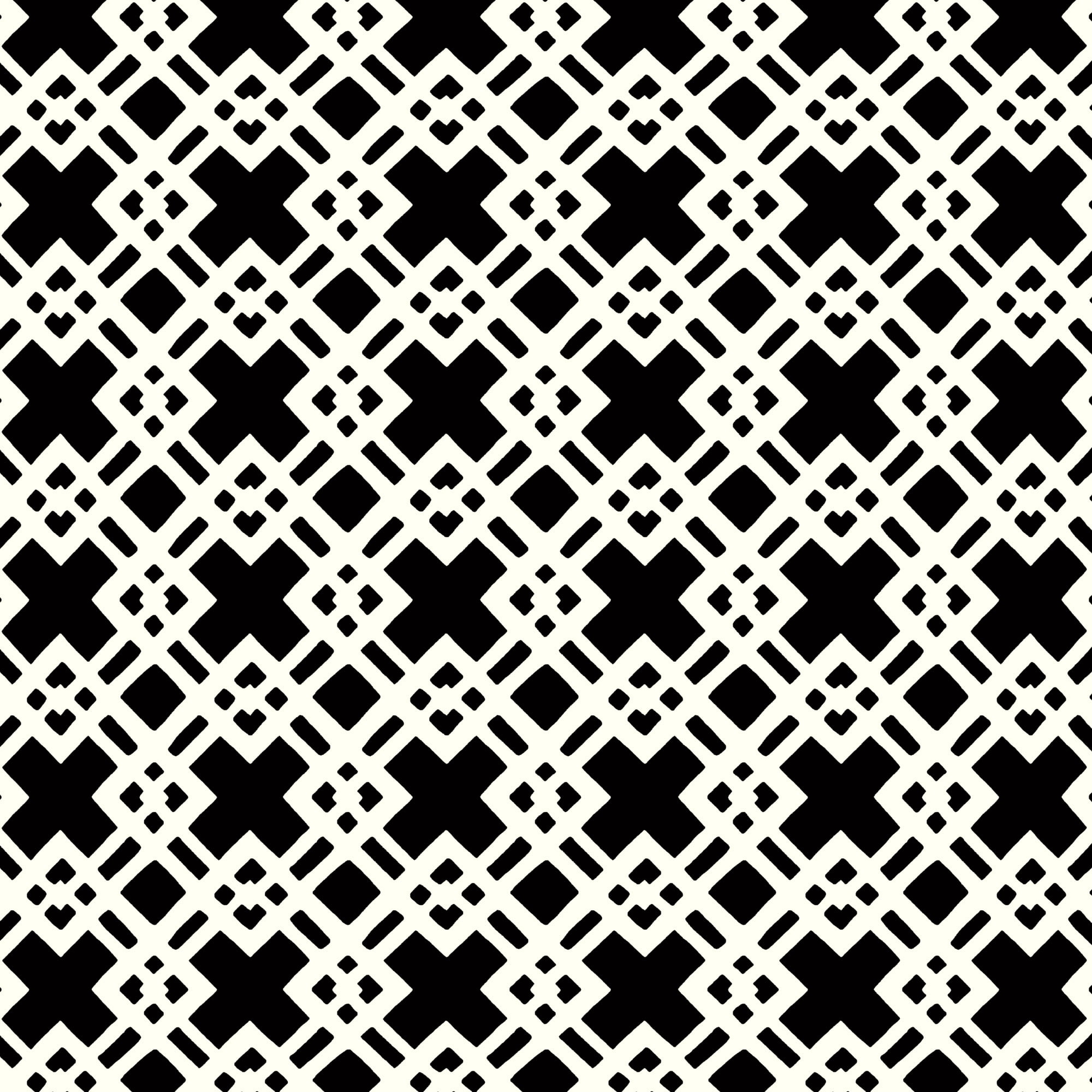 Mainstays 45" L x 22.75" W Black & White Lattice Rectangle Outdoor 2 Piece Deep Seat Cushion