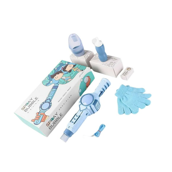Thinsony Bubble Makers Smoke Bubble Machine Water Bubble Wand Toy Kids Birthday Gift for Indoor and Outdoor Blue color box