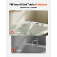 thumbnail image 2 of VEVOR Roman Tub Faucet, 3 Hole Waterfall Bathtub Faucet, Bath Tubs Faucets Set with 2 Handles, Deck Mount Bath Tub Faucets Set for Adult Bathing, Silver, Waterfall Spout Design, Temperature Control, 2 of 9