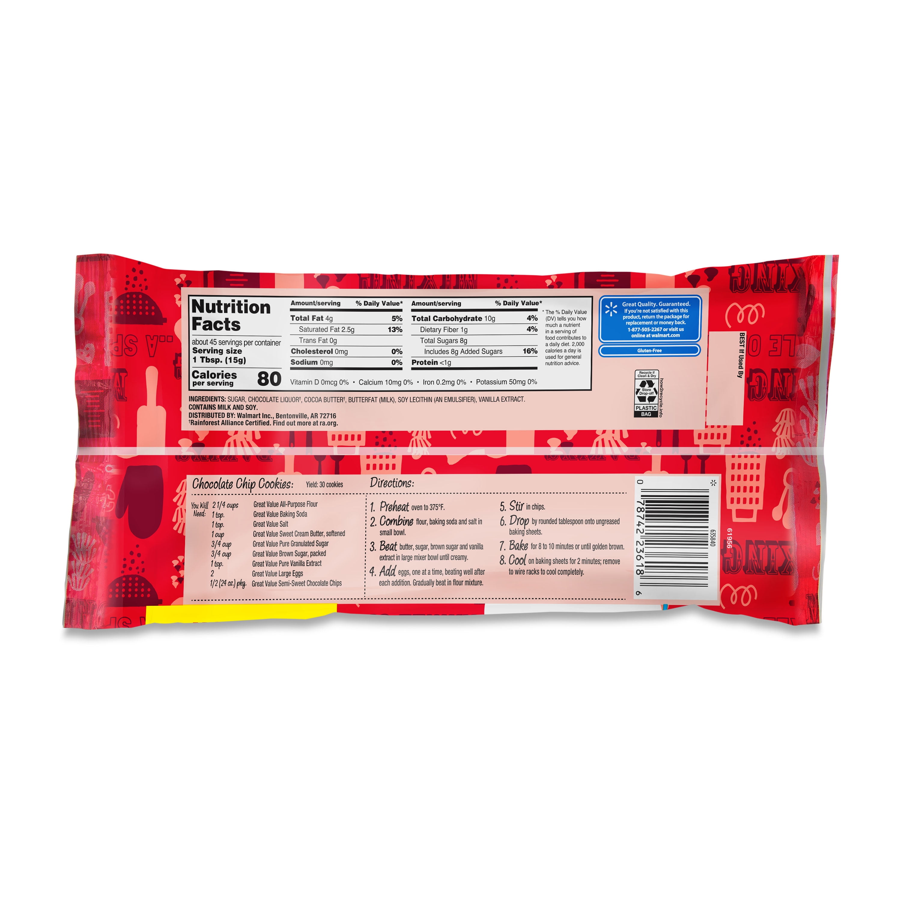 (3 pack) Great Value Semi-Sweet Chocolate Chips, 24 oz Bag