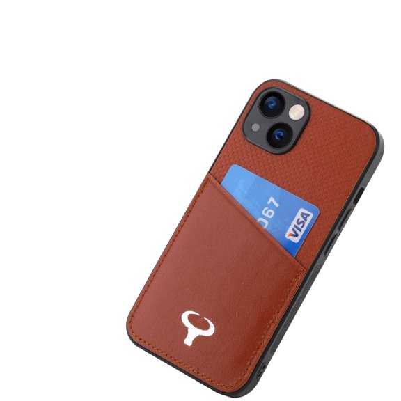 K-Lion for iPhone 12 6.1 Inch Luxury Business Case with Card Slot Support Wireless Charging, Top Layer Cowhide Leather Cover Anti-Fingerprint Scratch Resistant Shockproof Case for iPhone 12,Brown