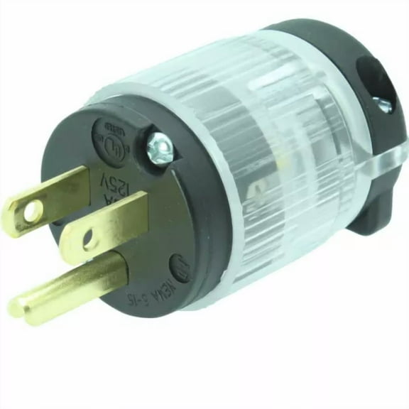 Fyna -Lighted Male 515-Pv-Lit Power Cord Repair 15 Amp 5-15P Straight Blade Plug 125V