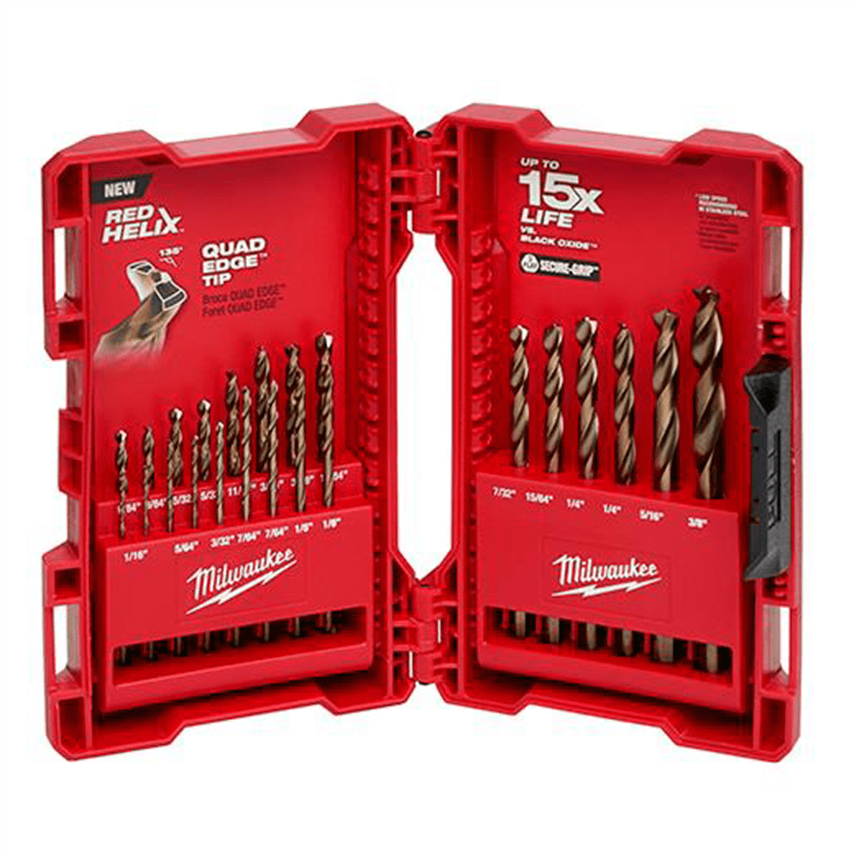 Milwaukee Tool RED HELIX Cobalt Drill Bit Set &hyphen; 23PC