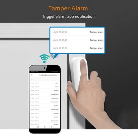 Thalyn Door Sensors Entry WIFI Door Sensors Alarms Contact Wireless Door Window Magnet Entry Detector Sensor for Home Security APP tuya（4pcs）