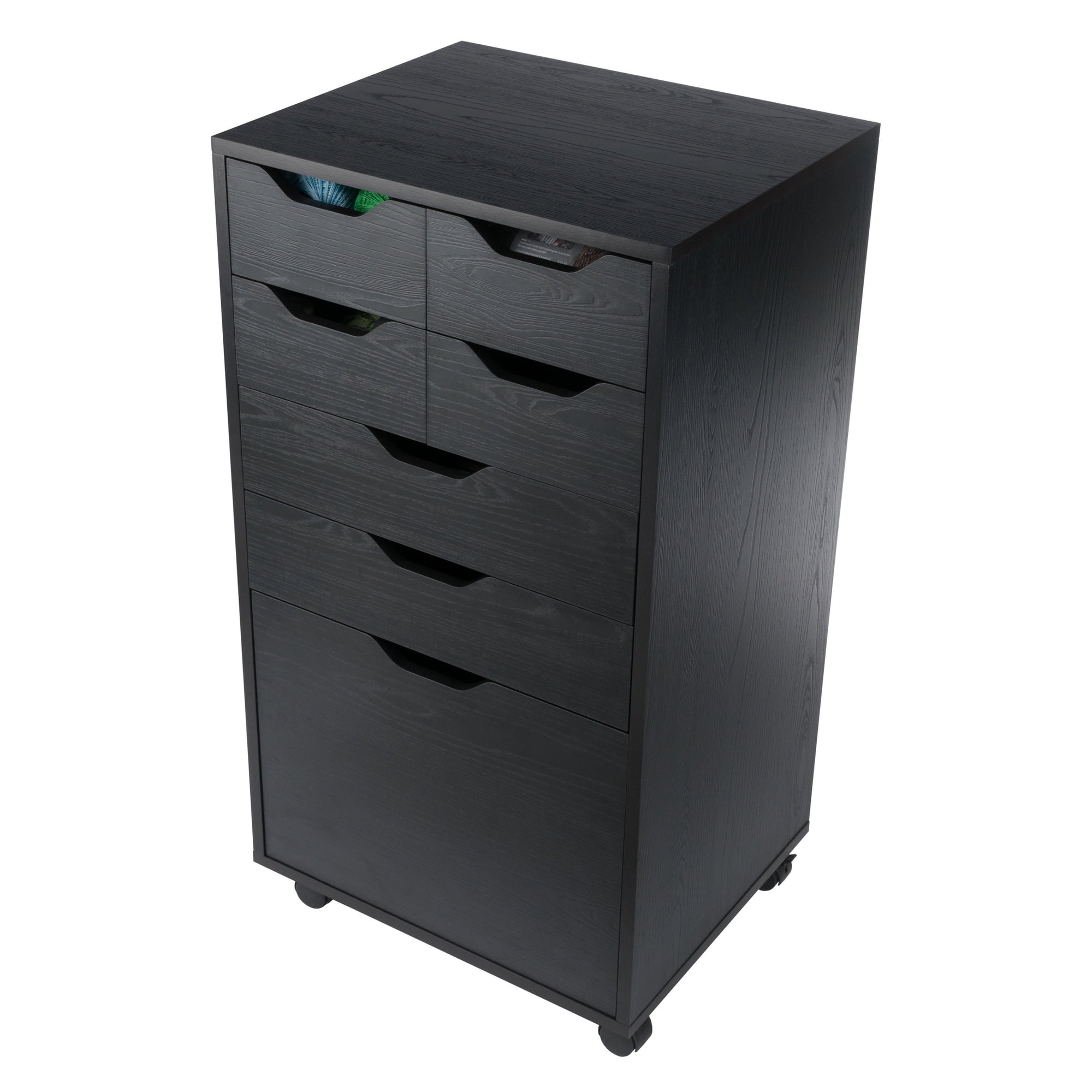 Winsome Halifax Bins & Drawers Multi-Storage Tall Mobile Cabinet
