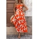 thumbnail image 4 of Vestido PRETTYGARDEN Floral Naranja Beige Maxi sin Mangas M, 4 of 9