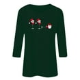 thumbnail image 4 of Busydd Womens Christmas Tops Trendy Wine Glass Print T Shirts for Women Casual Round Neck 3/4 Length Sleeve Christmas Shirts for Women XL, 4 of 4