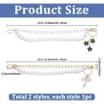 thumbnail image 2 of Juego de 2 cadenas extensoras de 12 pulgadas para bolsos con perlas de imitación de plástico dorado y plateado, con llaveros de flores y correas de repuesto., 2 of 7