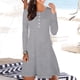 thumbnail image 2 of Vestidos Para Mujer Vestidos de Otoño El Invierno de Moda de Talla Grande Casual Suelto Cuello Redondo Botón Erógeno Vestido Sólido Odeerbi ODB131190, 2 of 5