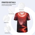 thumbnail image 3 of Uemuo Red Moon Lava Print Mens Polo Shirts Baseball T-shirt Performance Short Sleeve Golf Shirt Moisture Wicking Athletic Casual Collared T-Shirt-X-Large, 3 of 7