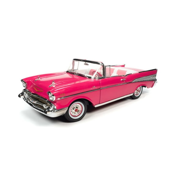 1957 Chevy Bel Air Convertible, Pink - Auto World AWSS128 - 1/18 scale Diecast Model Toy Car