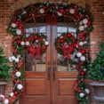 thumbnail image 2 of Red Sleigh Sequoia Fir Commercial-Grade Traditional Christmas Wreath and Matching Christmas Garland Greenery (14" x 9 ft Garland, Unlit), 2 of 6