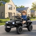 thumbnail image 2 of Costway 24V Ride On Car with Remote Control Music LED Headlights Spring Suspension for Kids Black, 2 of 9