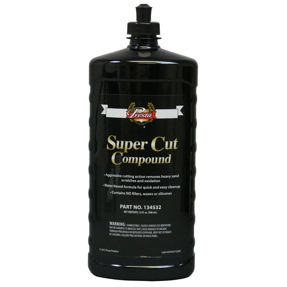 Presta 134532 Super Cut Compound for Removing P800 Grit, Heavy Sand Scratches and Oxidation - 32 oz.