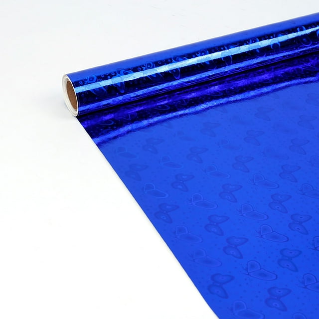 Papel de regalo azul brillante para envolver regalos y crear ramos de bricolaje, papel de regalo con rayas brillantes metálicas, rollos de papel de color liso para bodas, cumpleaños, Navidad, Hanukka