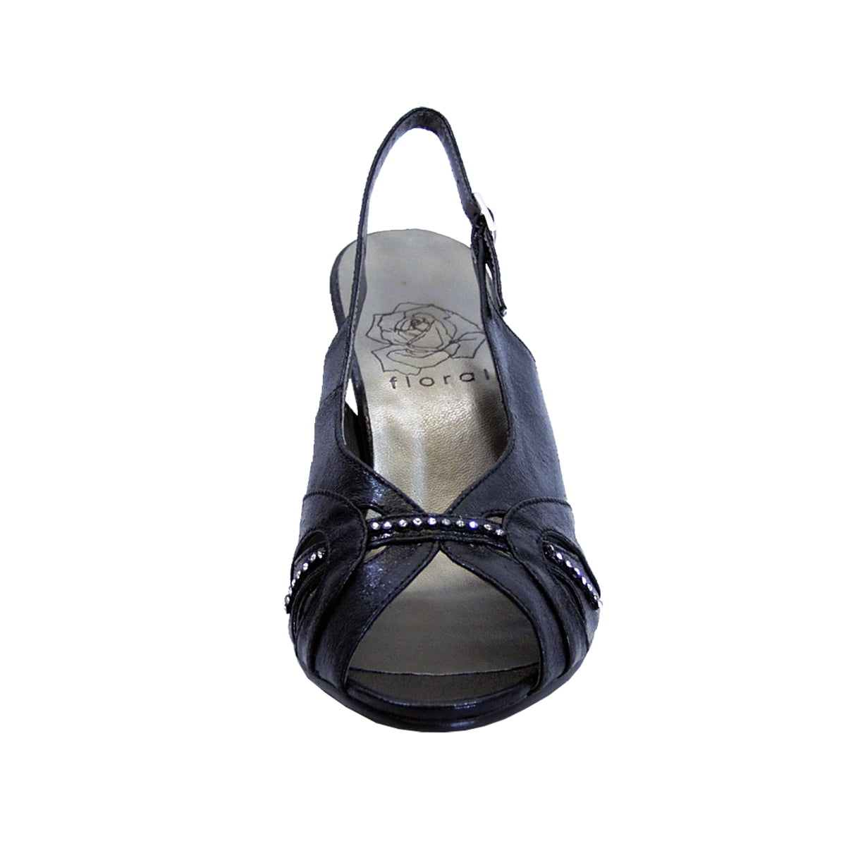 FLORAL Zali Women's Wide Width Peep Toe Heeled Sandals BLACK 9
