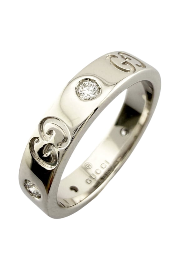 Pre-Owned Gucci Icon Diamond Ring, 18K White Gold, Ring for Women, GUCCI