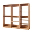 thumbnail image 3 of Dee Modular Closet System, 3 Clothing Racks, 6 Shelves in Oak Brown Wood, 3 of 7