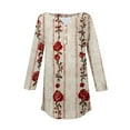 thumbnail image 5 of Floral Print Shirts Tops for Womens Henley Neck Tee Button Down Tunic Blouses 3/4 Sleeve Tunic Blouses Relaxed Fit Sweatshirt Spring Clothes 2025 Pullover Fall Winter Outfits, 5 of 5