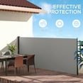 thumbnail image 4 of Outsunny 13' x 5' Retractable Side Awning, Garden Privacy Screen, Light Grey, 4 of 10